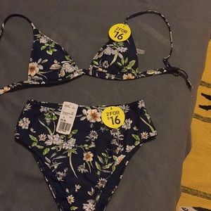 Two piece high waisted bathing suit